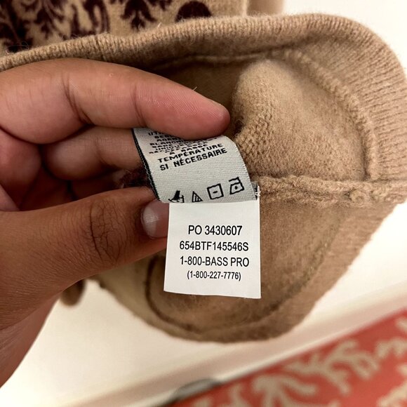 Bob Timberlake Women's Tan Wool Cardigan Sweater With Red Floral Pattern sz Smal - Picture 4 of 5